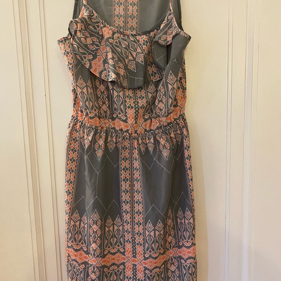 Olive and oak brand sun dress . Size small. Grey, orange and white pattern. - Picture 2 of 4